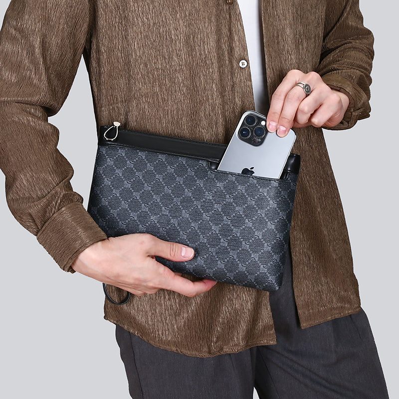 Pochette masculin pour hommes d'affaires en cuir PU