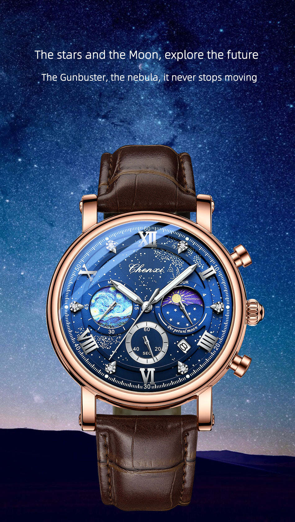 Montre chronographe de luxe pour hommes
