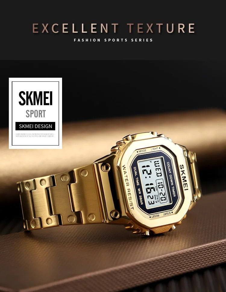 Montre-bracelet numérique étanche pour homme