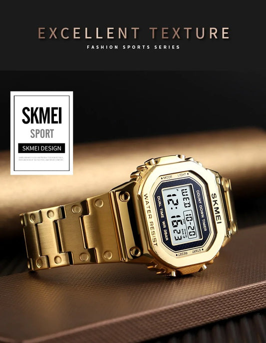 Montre-bracelet numérique étanche pour homme