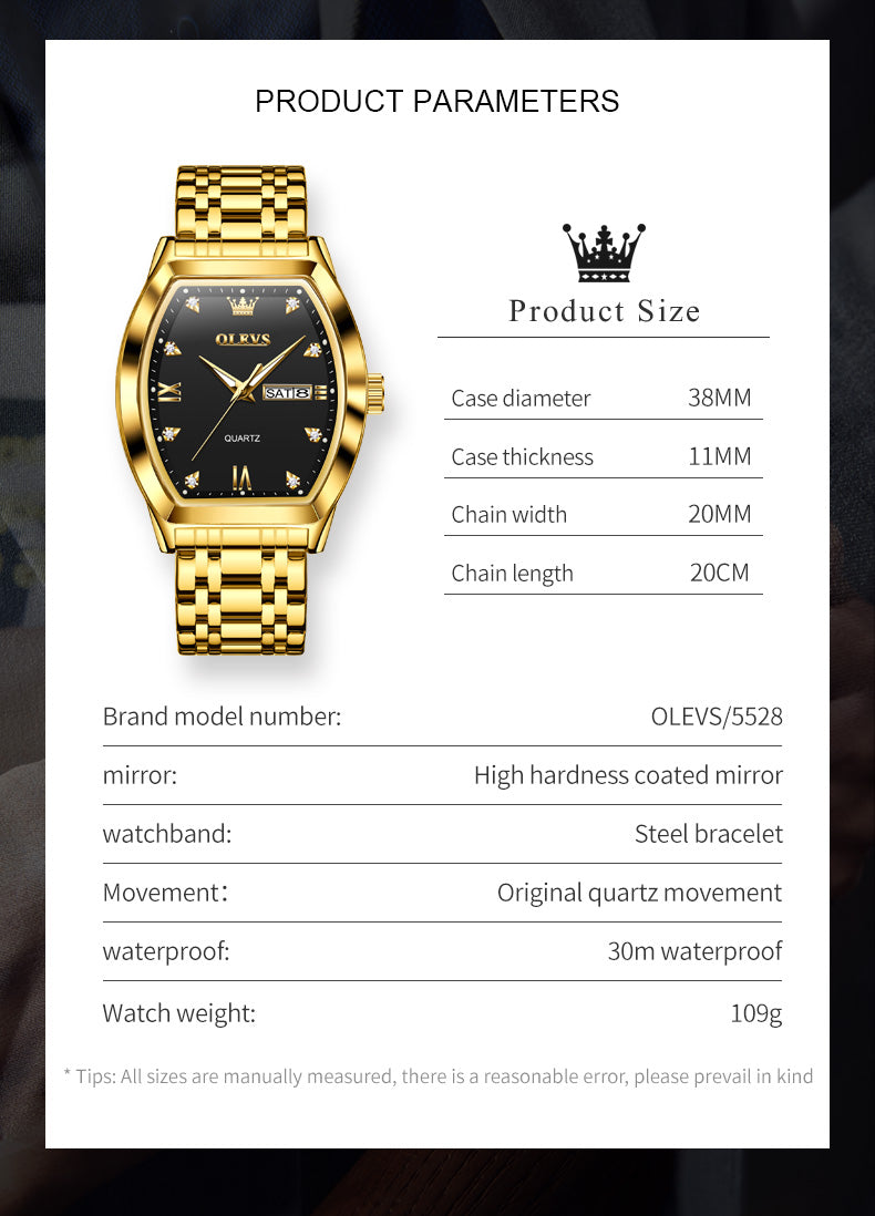 Montre Style Tonneau pour hommes