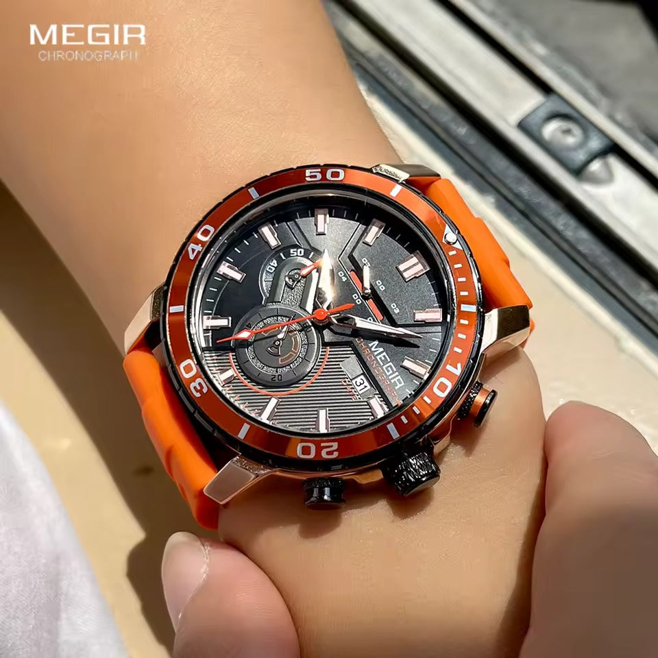 Montre de dehors Orange pour Homme