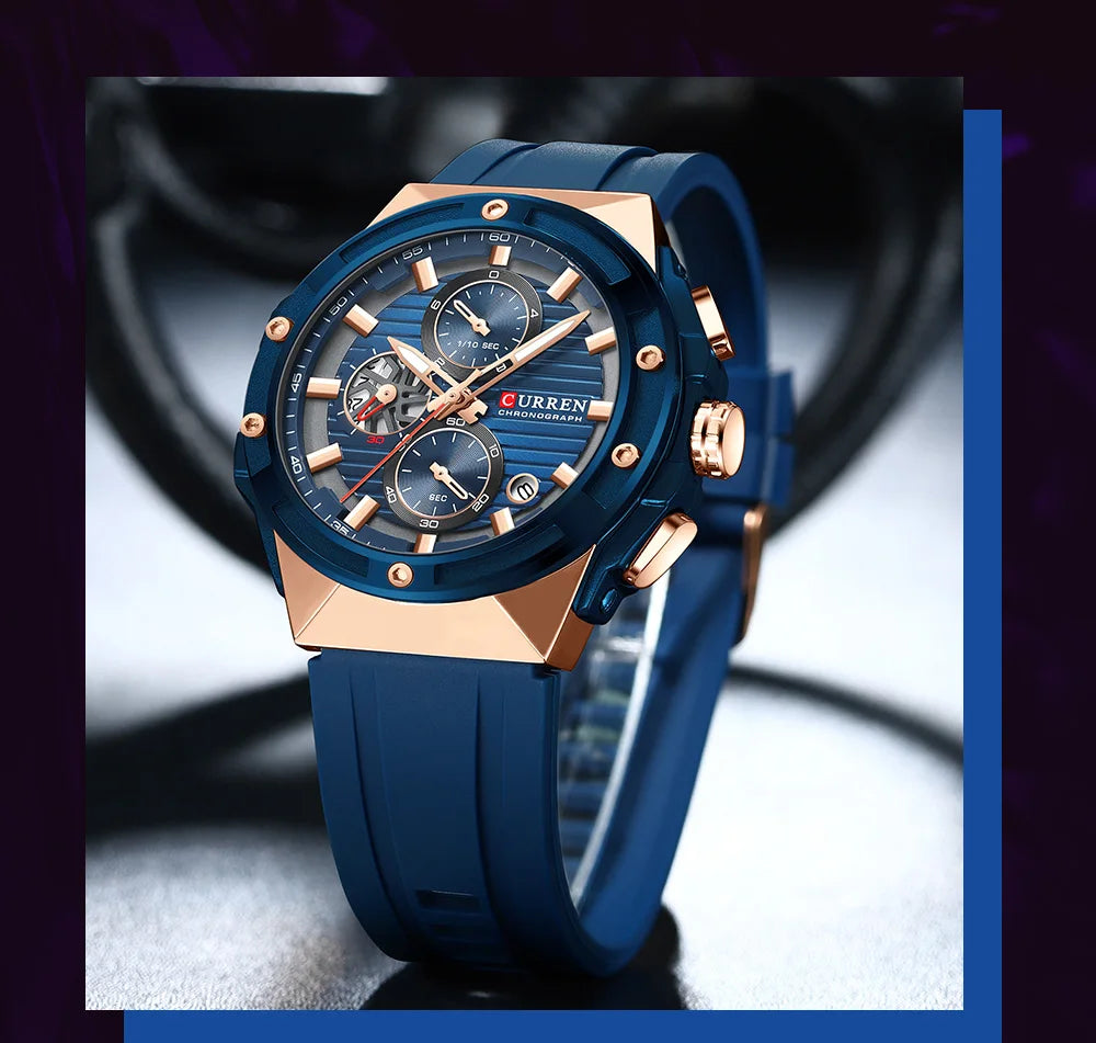 Montre à quartz chronographe en silicone