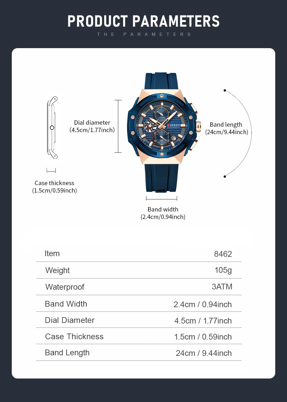 Montre à quartz chronographe en silicone