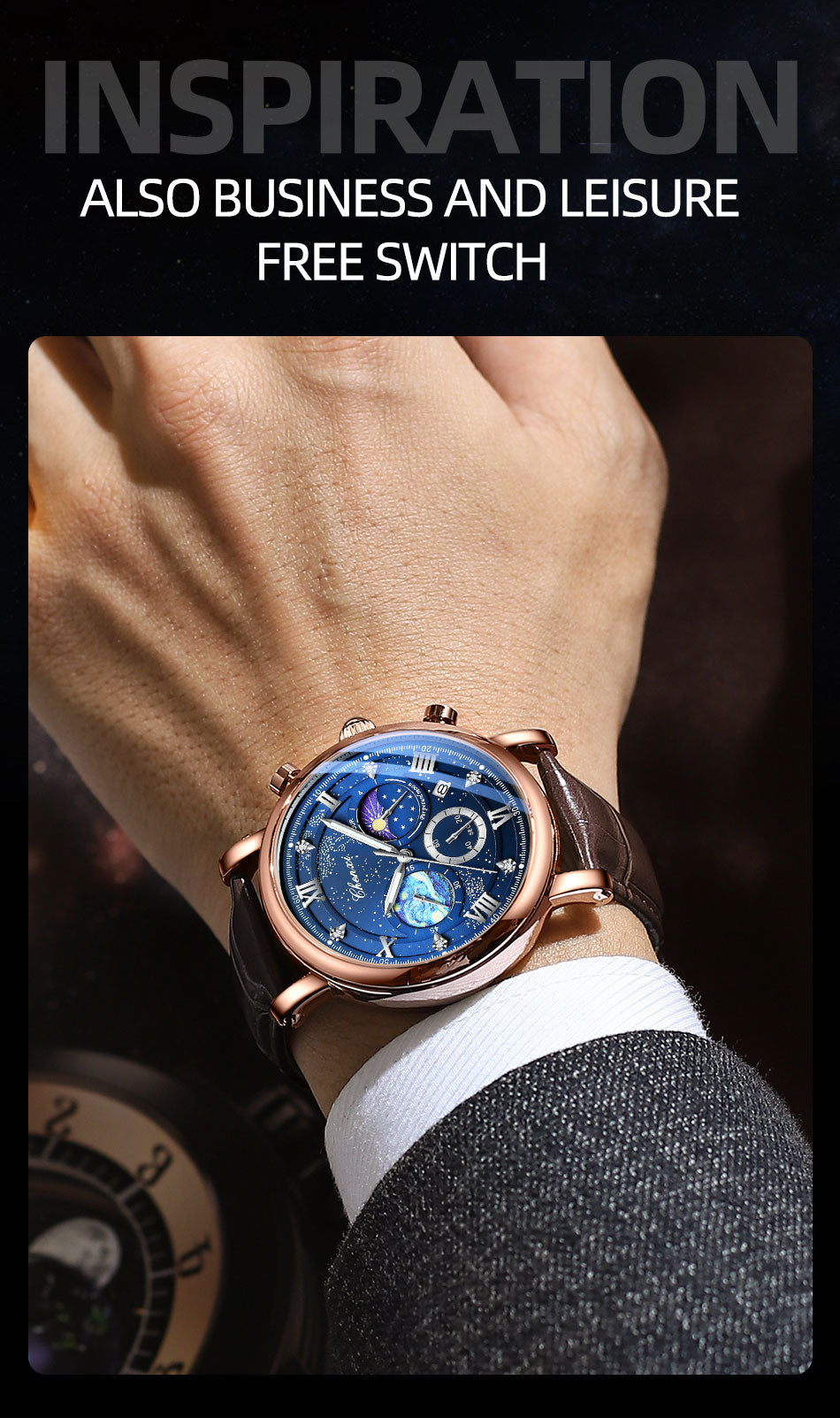 Montre chronographe de luxe pour hommes
