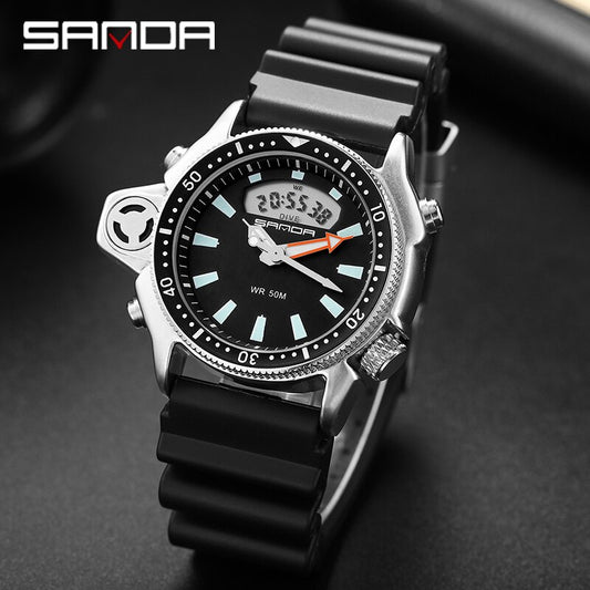 Montre de sport numérique à quartz pour hommes