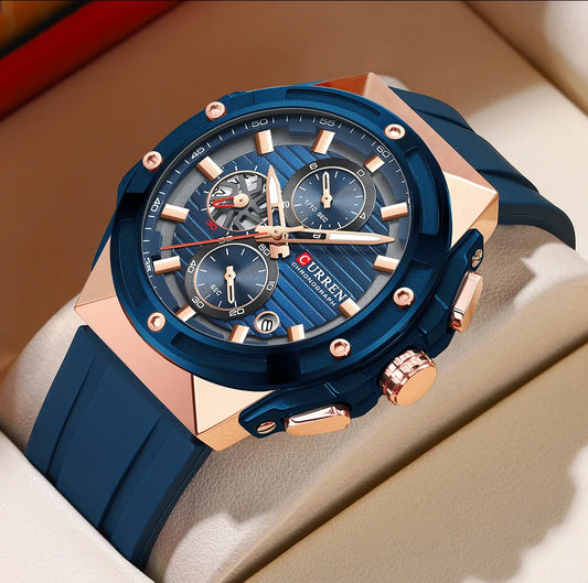 Montre à quartz chronographe en silicone