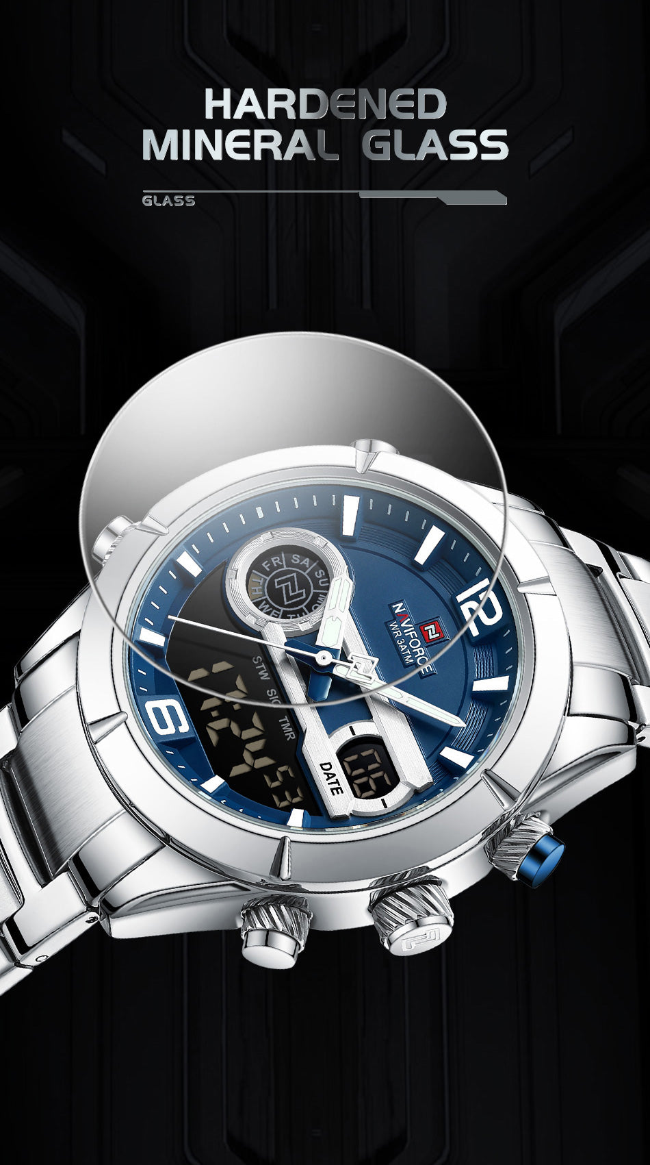 Montre à Affichage Numérique de Luxe pour Homme