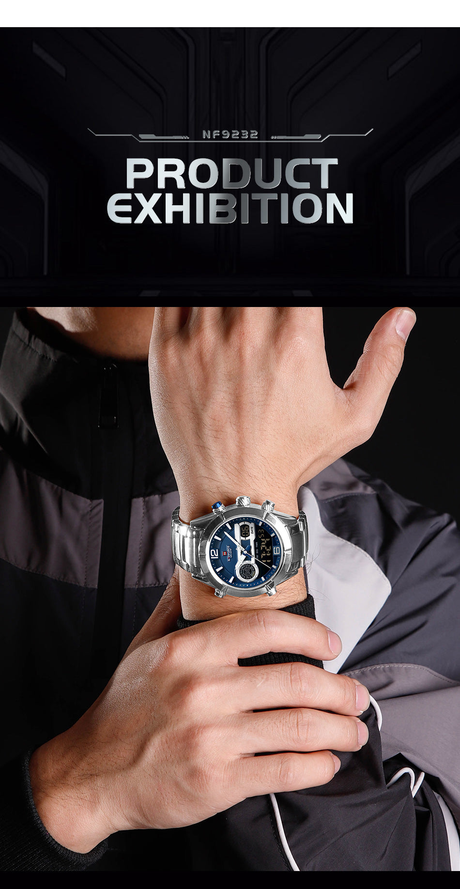 Montre à Affichage Numérique de Luxe pour Homme