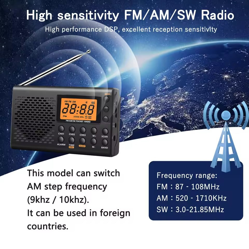 Radio portable numérique avec minuterie de sommeil