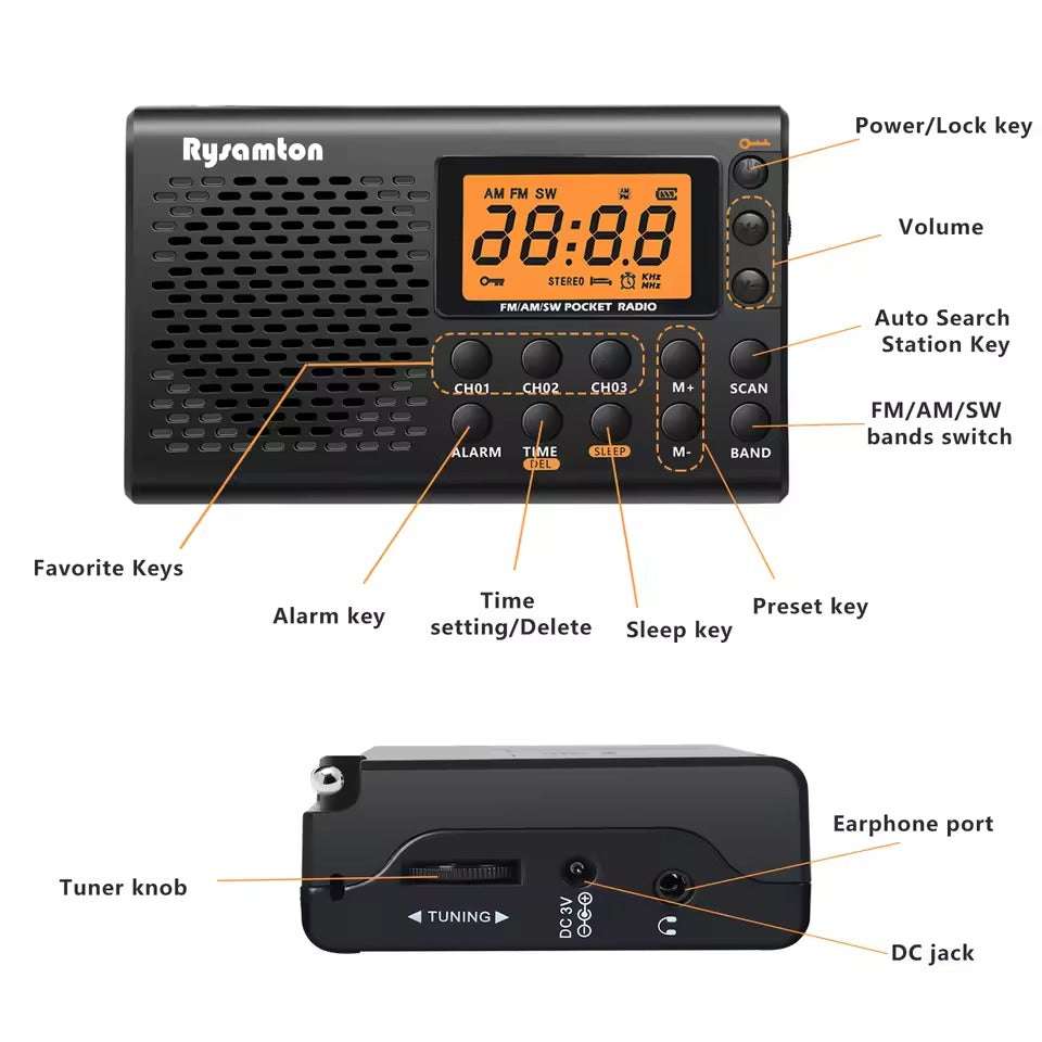 Radio portable numérique avec minuterie de sommeil
