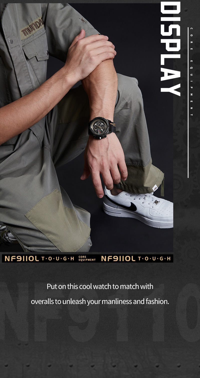 Montre de luxe en cuir pour hommes