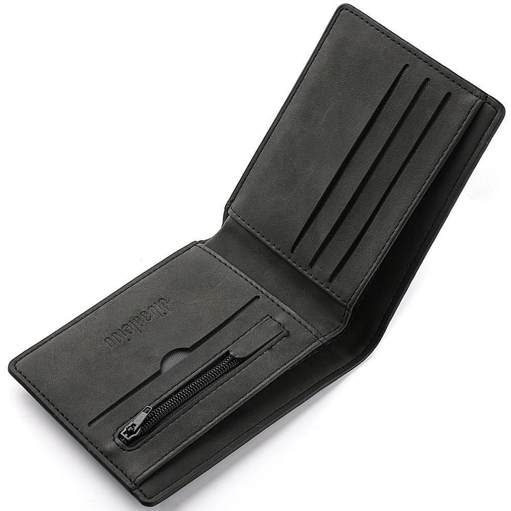 Portefeuille pliable en cuir PU pour homme