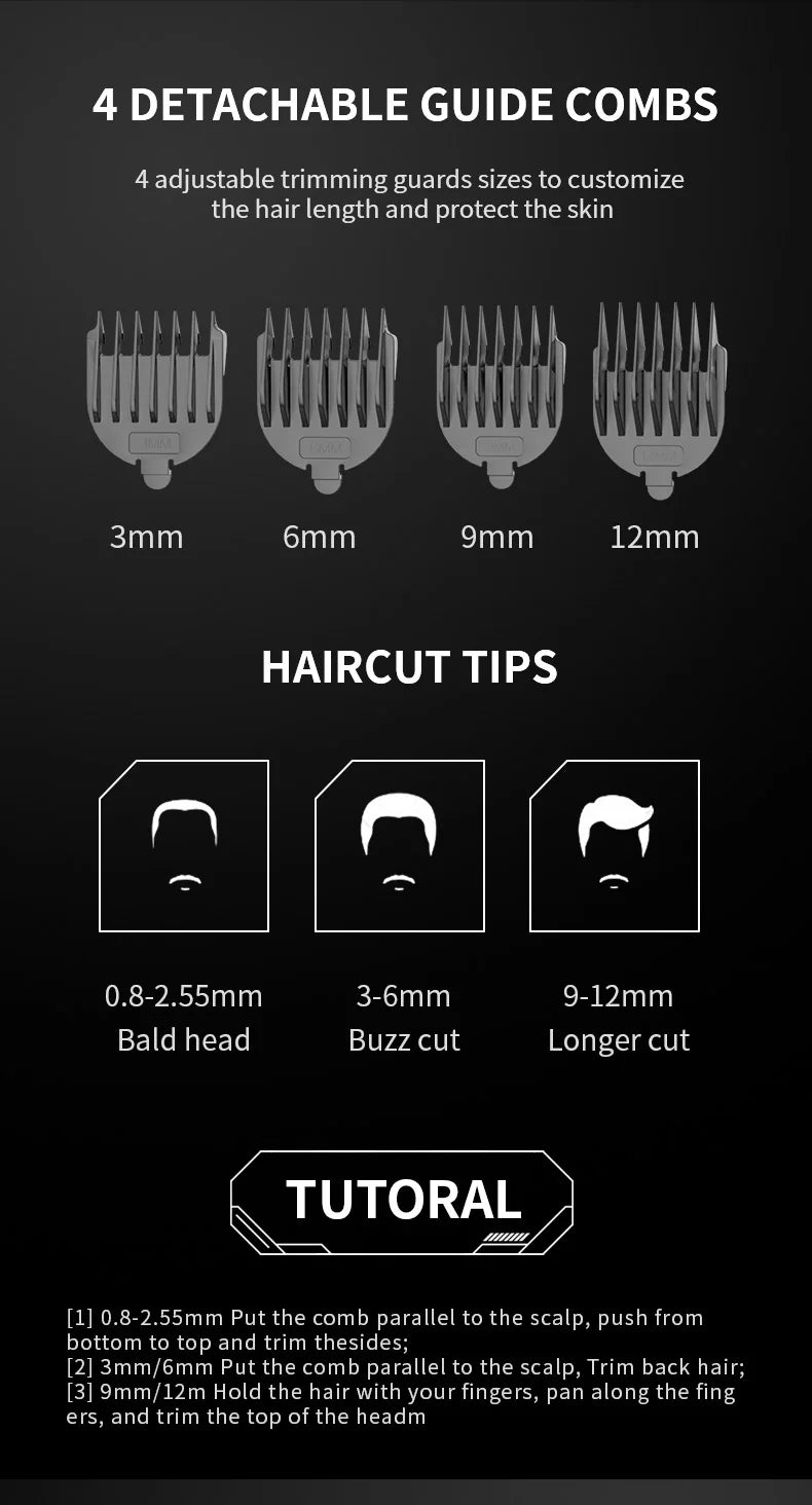 Tondeuse à cheveux professionnelle pour hommes