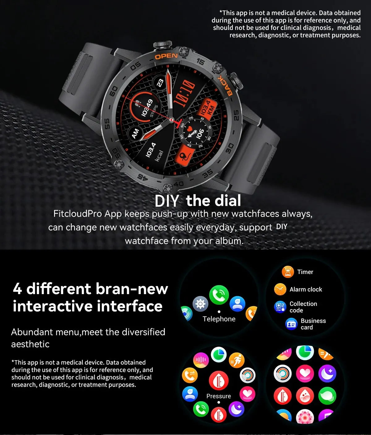 Montre intelligente de sport pour homme