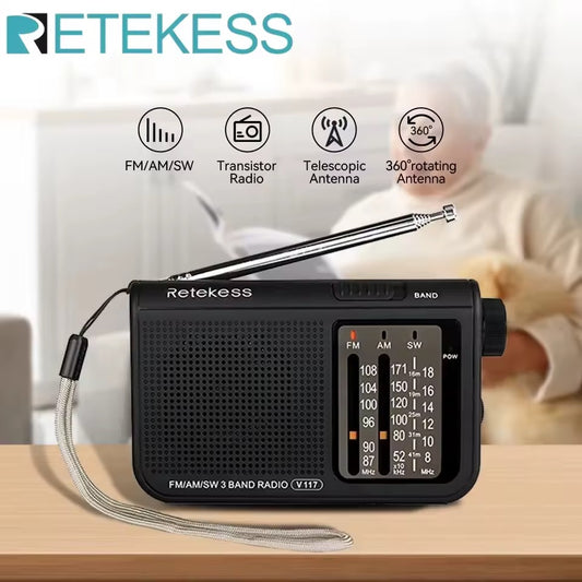 Radio portable AM FM grandes boutons
