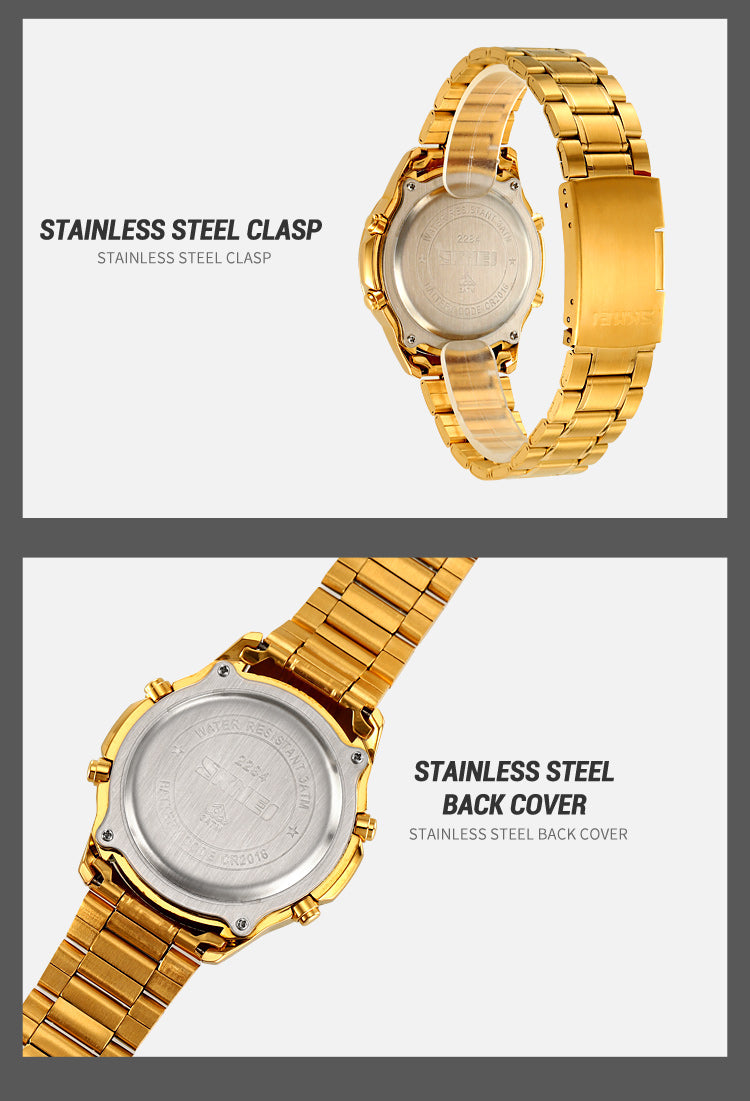 Montre numérique en acier pour hommes