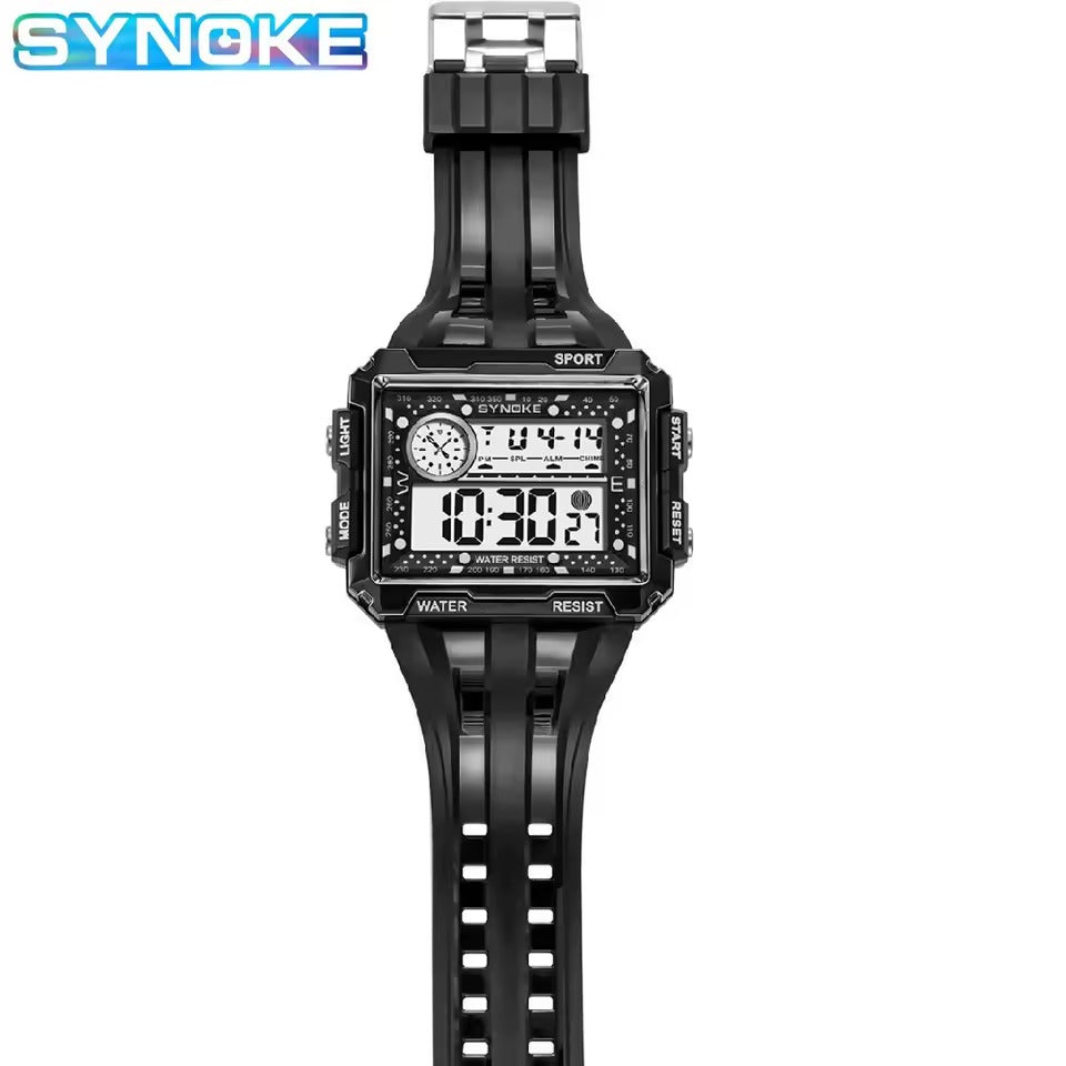 Montre numérique grand écran pour hommes