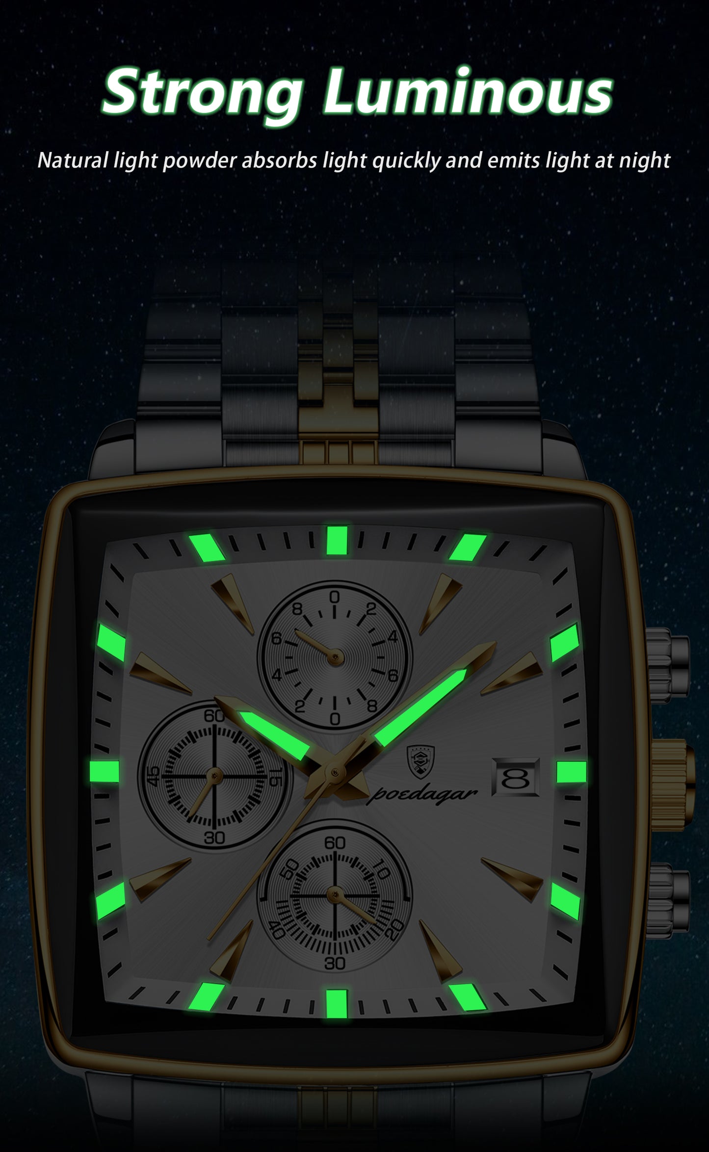 Montre carrée de luxe pour hommes