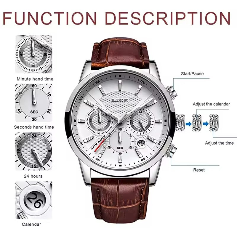 Montre Haut de gamme en cuir pour hommes