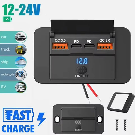 Adaptateur de prise de chargeur de voiture à 4 Ports