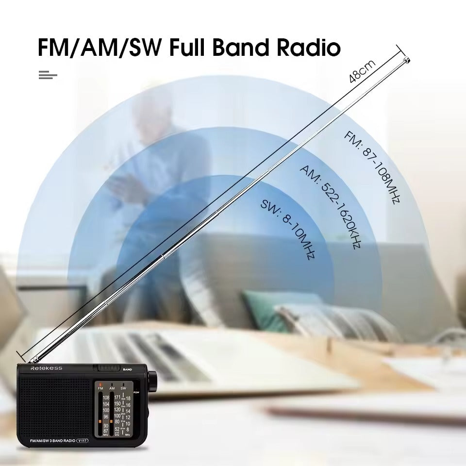 Radio portable AM FM grandes boutons