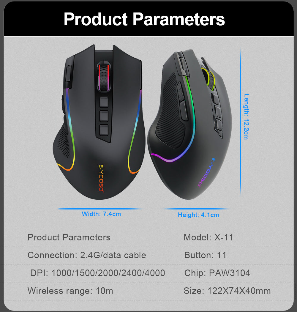 Souris sans fil ergonomique et précise