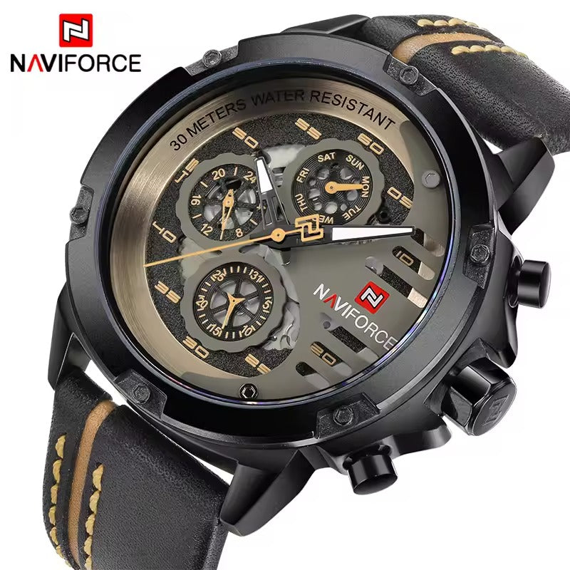 Montre de luxe en cuir pour hommes