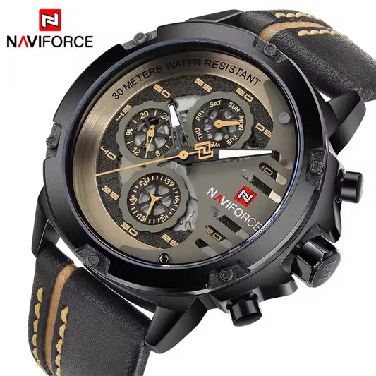 Montre de luxe en cuir pour hommes