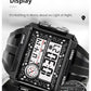 Montre numérique grand écran pour hommes