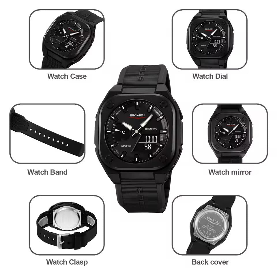 Montre numérique étanche pour hommes