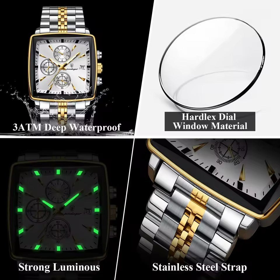 Montre carrée de luxe pour hommes