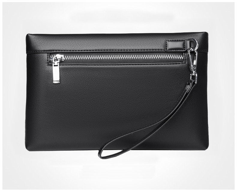 Sac à main en cuir PU souple à carreaux pour hommes