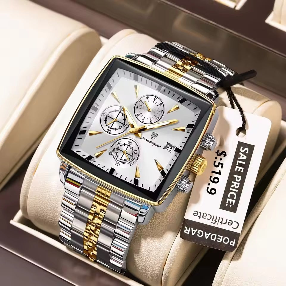 Montre carrée de luxe pour hommes