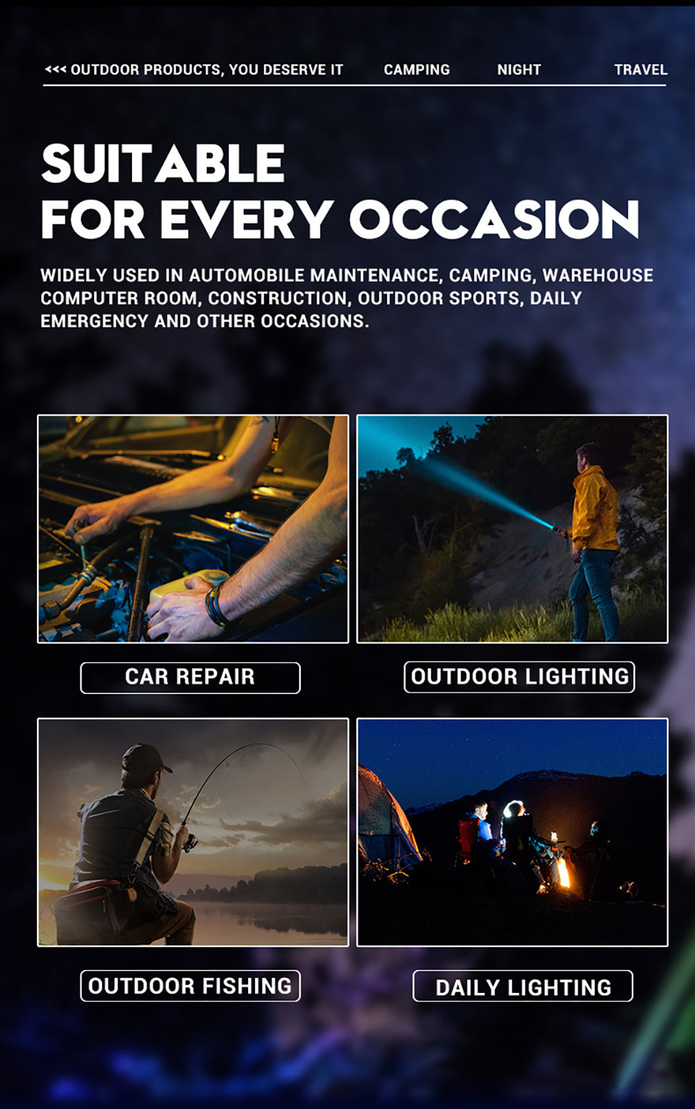 Lampe de Poche Étanche Rechargeable