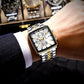 Montre carrée de luxe pour hommes