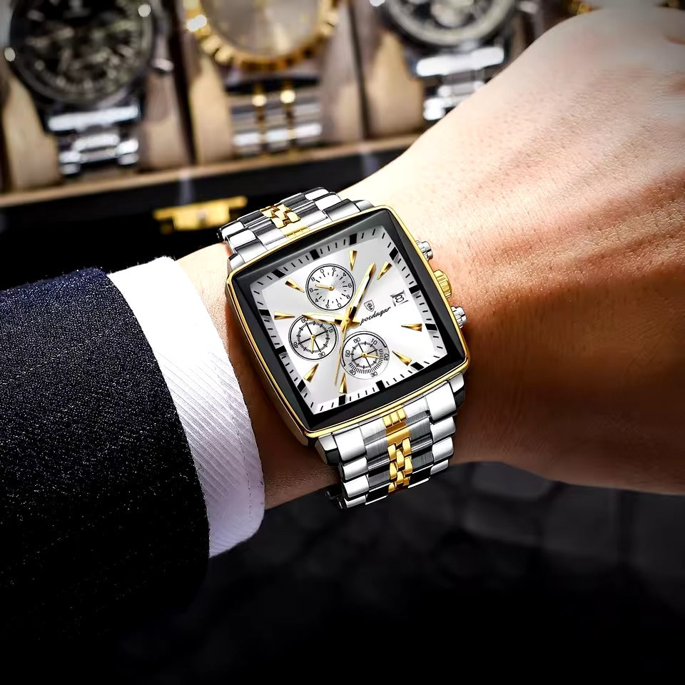 Montre carrée de luxe pour hommes
