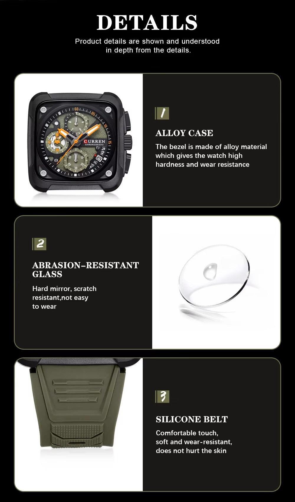 Montre à quartz de luxe pour homme