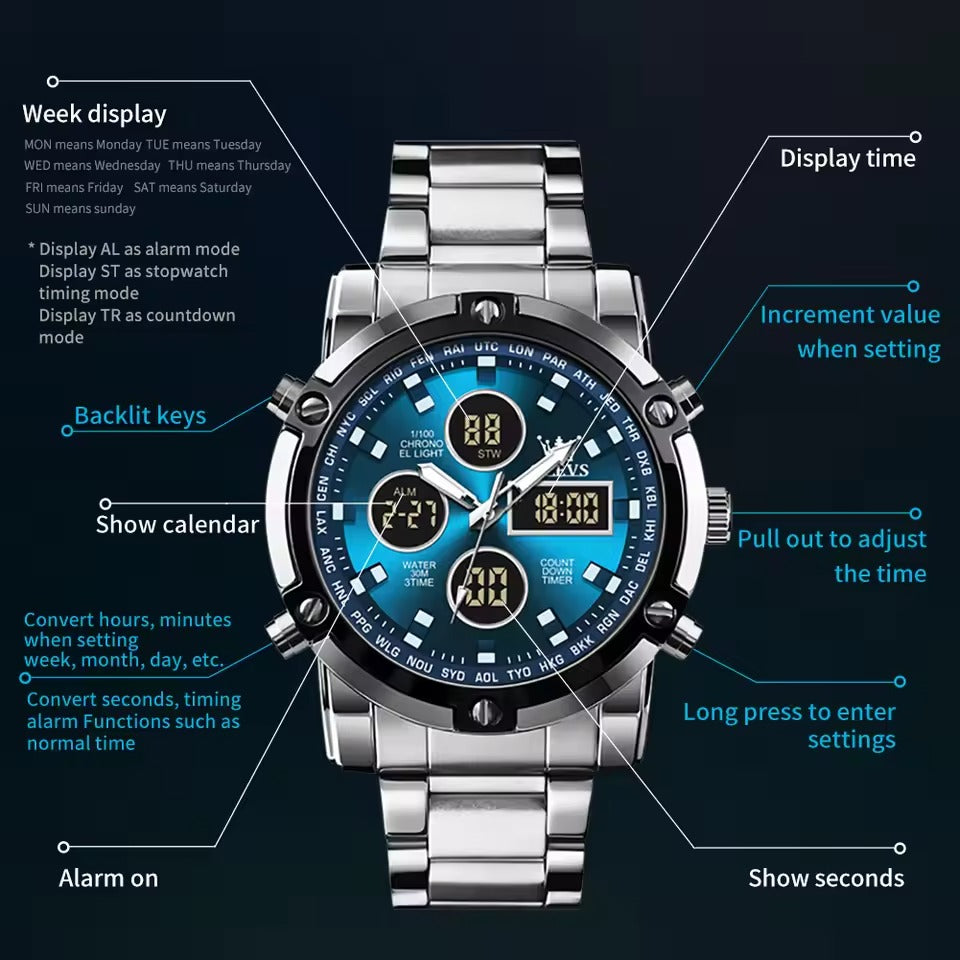 Montre Multifonctionnelle pour homme