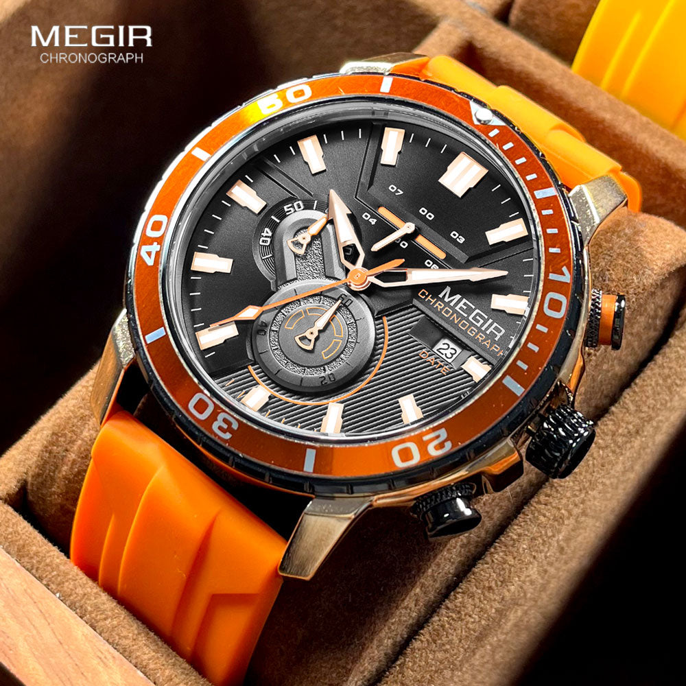 Montre de dehors Orange pour Homme