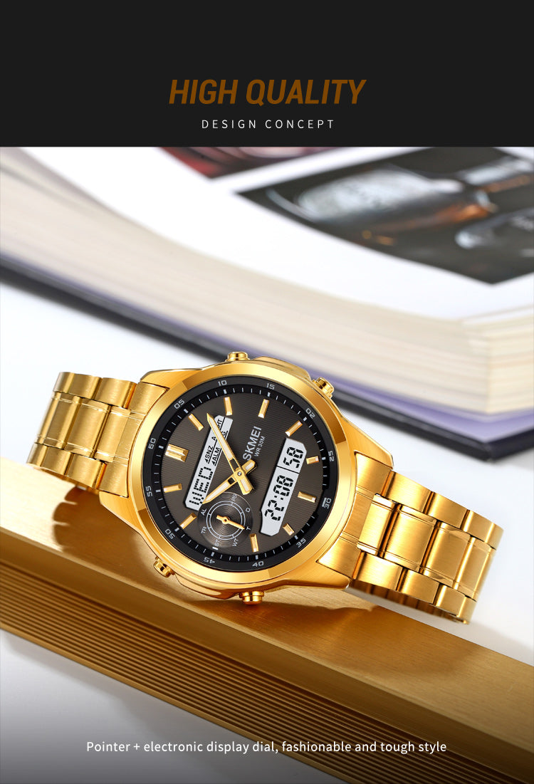 Montre numérique en acier pour hommes
