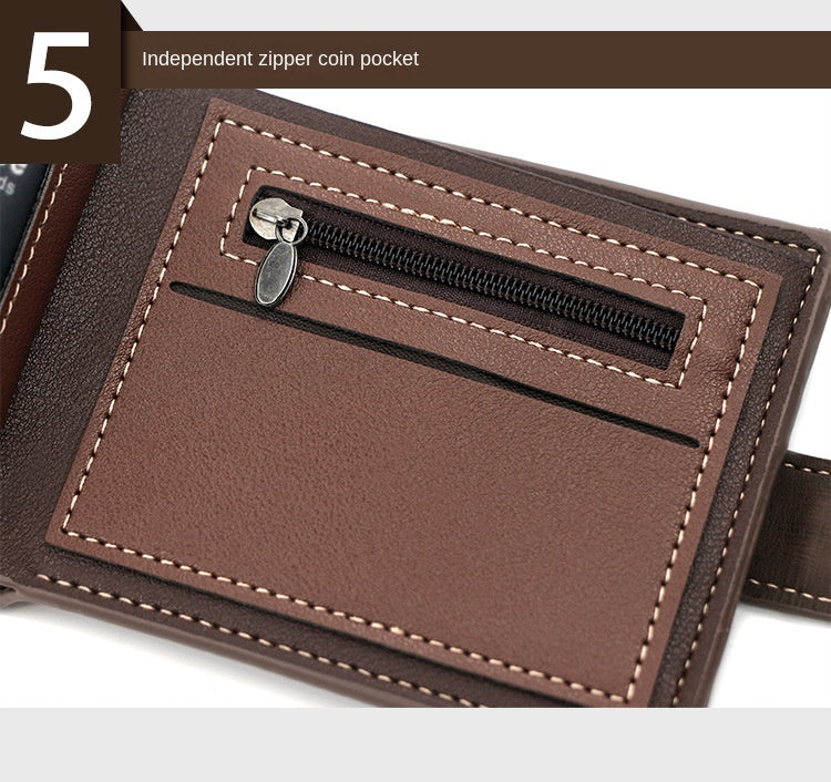 Portefeuille en cuir PU pour homme