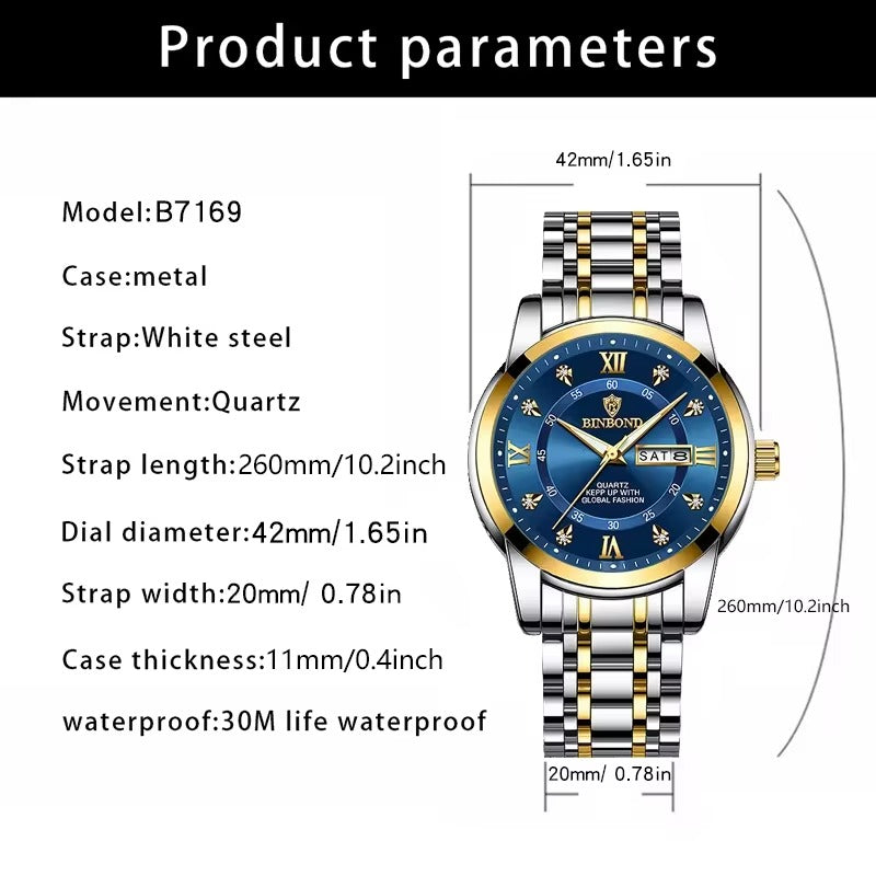Montre lumineuse de luxe pour Homme