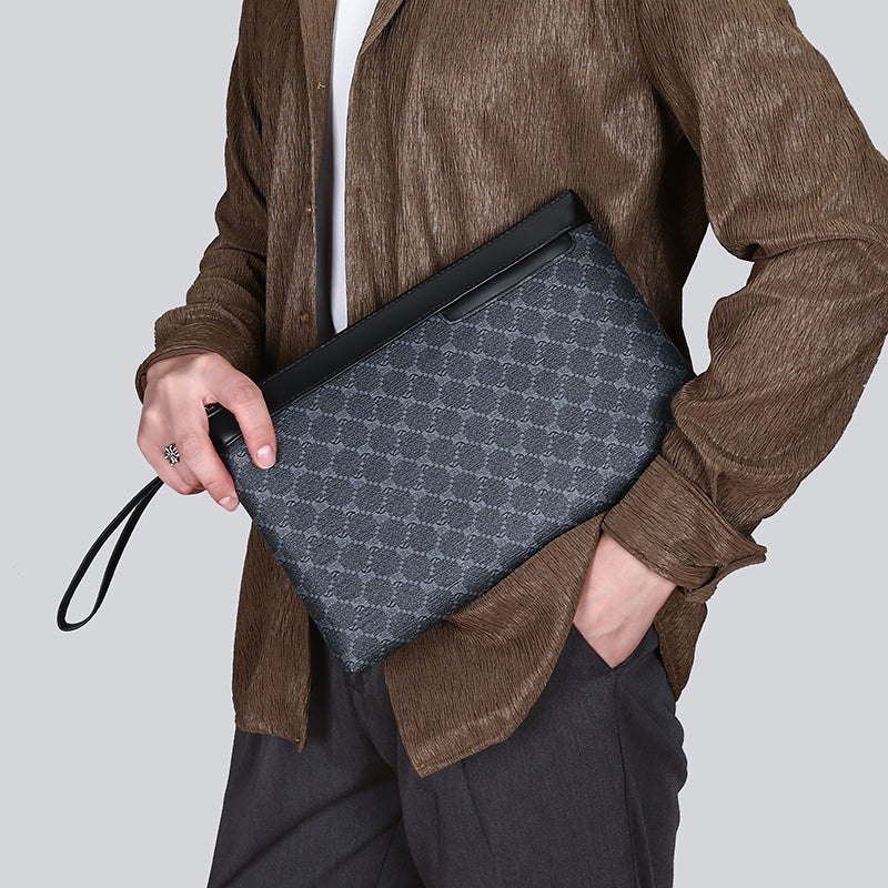 Pochette masculin pour hommes d'affaires en cuir PU
