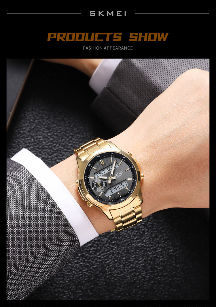 Montre numérique en acier pour hommes