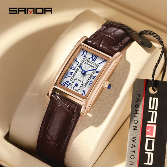 Montre élégant cadran rectangulaire