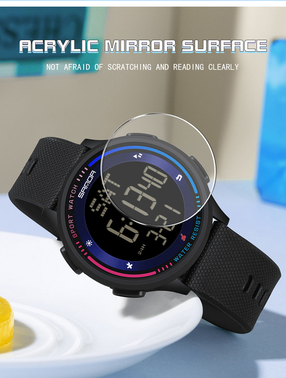 Montre numérique étanche pour hommes