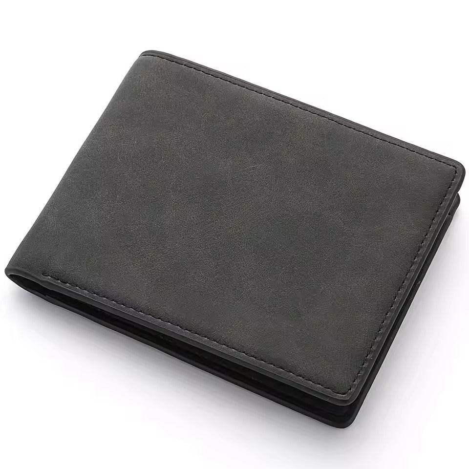 Portefeuille pliable en cuir PU pour homme