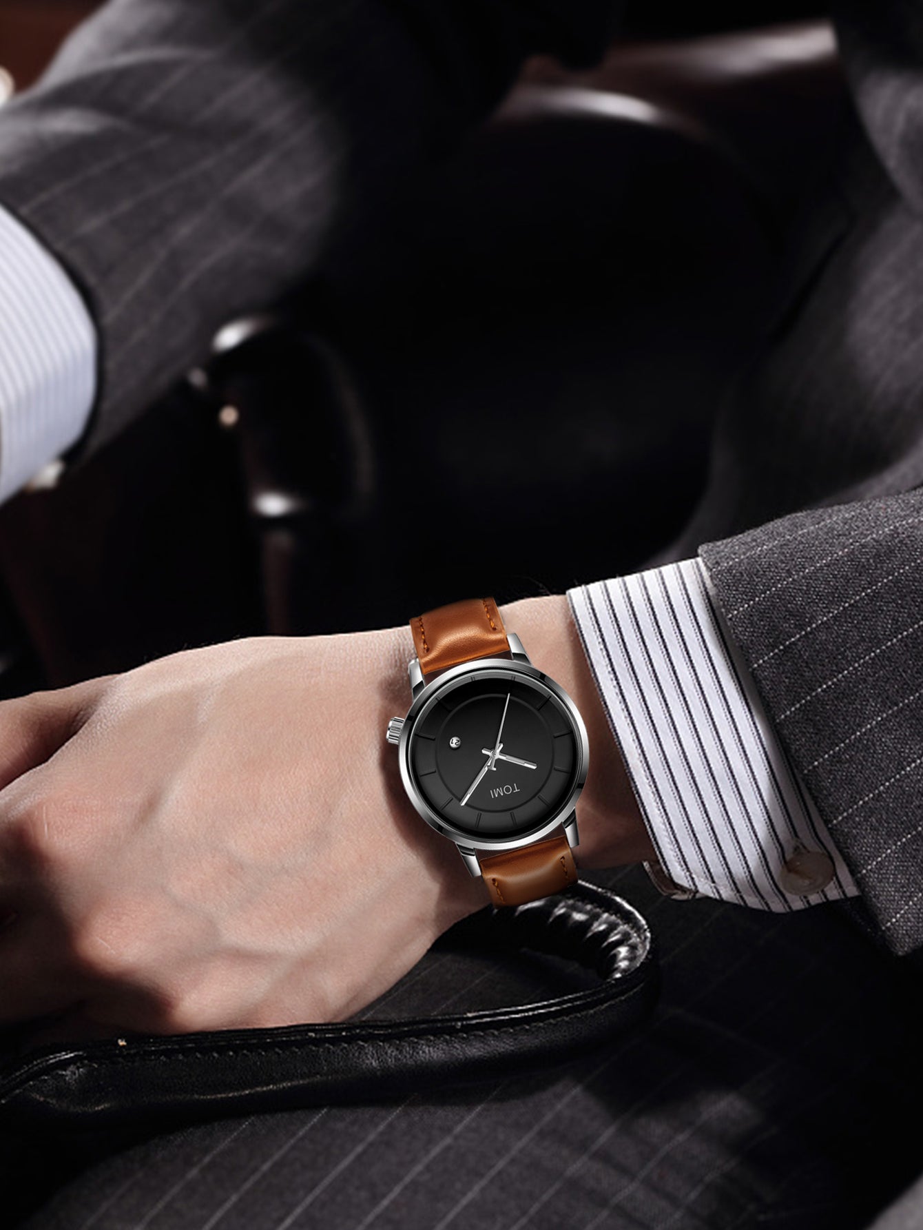 Montre à Quartz pour hommes d'affaires