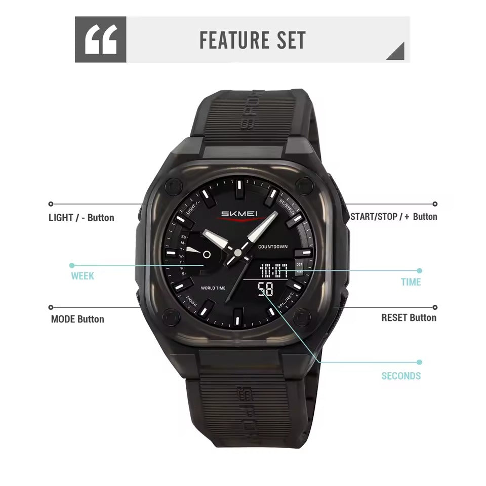 Montre numérique étanche pour hommes